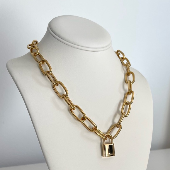NEW 18K Yellow Gold-Plated Chunky Chain Necklace - Picture 1 of 3
